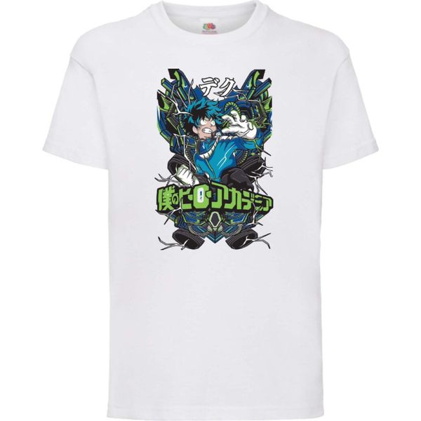 Maglietta Per Bambini Japan Animation Manga Anime Comics My Hero Anime Academia Izuku Midoriya Var-001, 9-11 Jahr - 140 , Blanc-image