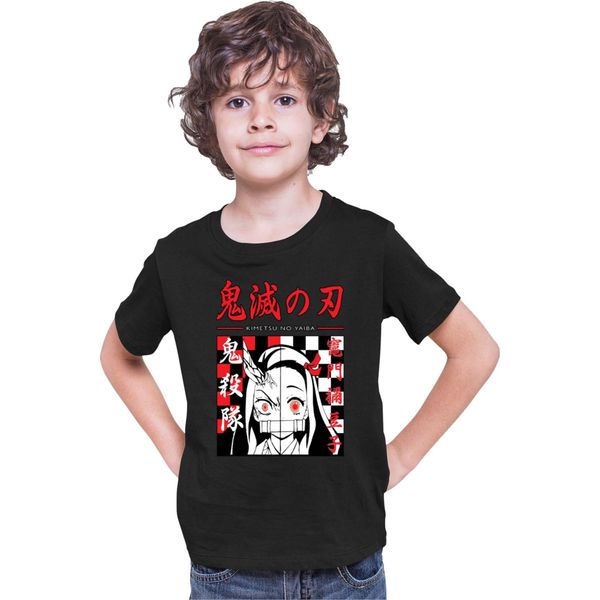 Maglietta Per Bambini Demon Anime Slayer Kimetsu No Yaiba Nezuko Kamado 009, 7-8 Jahr - 128 , Noir-image