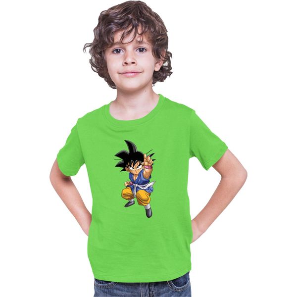 Maglietta Per Bambini Dragon Anime Manga Ball Z Goku 16, 9-11 Jahr - 140 , Lime-image