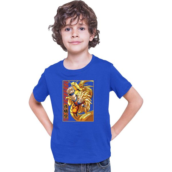 Maglietta Per Bambini Dragon Anime Manga Ball Z Goku 38, 9-11 Jahr - 140 , Bleu-image