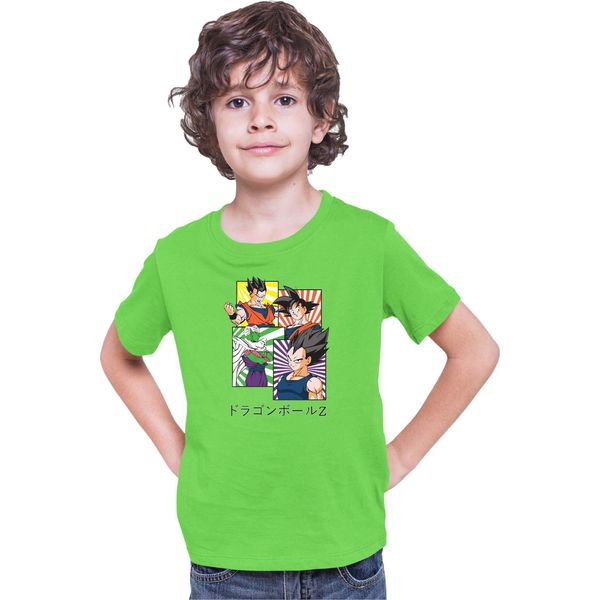 Maglietta Per Bambini Dragon Anime Manga Ball Z Goku 41, 9-11 Jahr - 140 , Lime-image