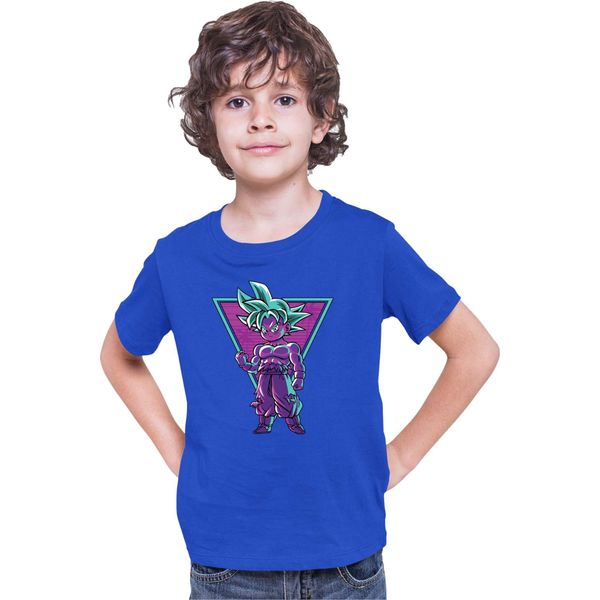Maglietta Per Bambini Dragon Anime Manga Ball Z Retro Goku, 9-11 Jahr - 140 , Bleu-image
