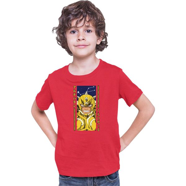 Maglietta Per Bambini Japan Anime Manga Saint Anime Seiya Taurus Taurus, 9-11 Jahr - 140 , Rouge-image