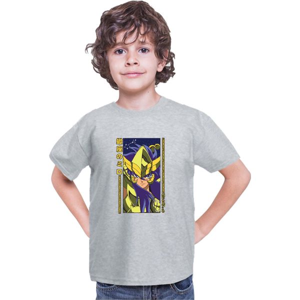 Maglietta Per Bambini Japan Anime Manga Saint Anime Seiya Scorpio Scorpio, 7-8 Jahr - 128 , Gris-image