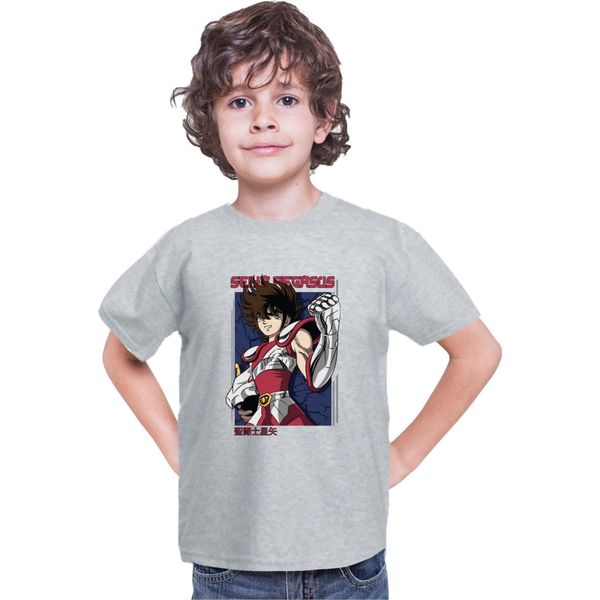 Maglietta Per Bambini Japan Anime Manga Saint Anime Seiya Pegasus Seiya 04 Pegasus Seiya, 7-8 Jahr - 128 , Gris-image