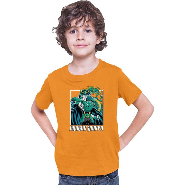 Maglietta Per Bambini Japan Anime Manga Saint Anime Seiya Dragon Shiryu Dragon Shiryu, 9-11 Jahr - 140 , Orange-image