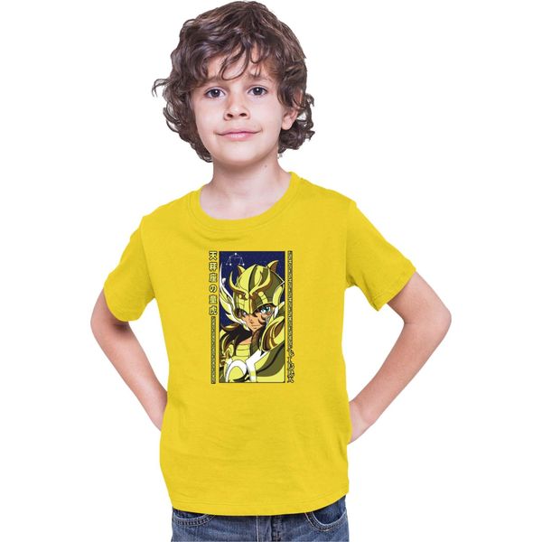 Maglietta Per Bambini Japan Anime Manga Saint Anime Seiya Libra Libra, 9-11 Jahr - 140 , Jaune-image