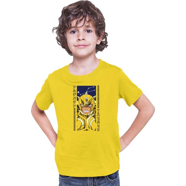 Maglietta Per Bambini Japan Anime Manga Saint Anime Seiya Taurus Taurus, 7-8 Jahr - 128 , Jaune-image