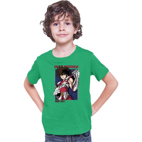 Maglietta Per Bambini Japan Anime Manga Saint Anime Seiya Pegasus Seiya 04 Pegasus Seiya, 9-11 Jahr - 140 , Vert-image