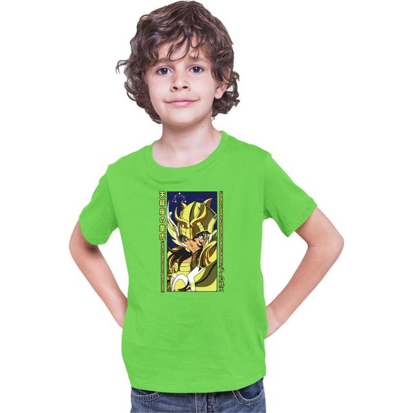 Maglietta Per Bambini Japan Anime Manga Saint Anime Seiya Libra Libra, 7-8 Jahr - 128 , Lime-image