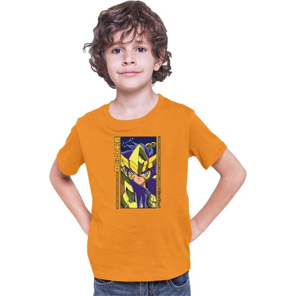 Maglietta Per Bambini Japan Anime Manga Saint Anime Seiya Scorpio Scorpio, 5-6 Jahr - 116 , Orange-image