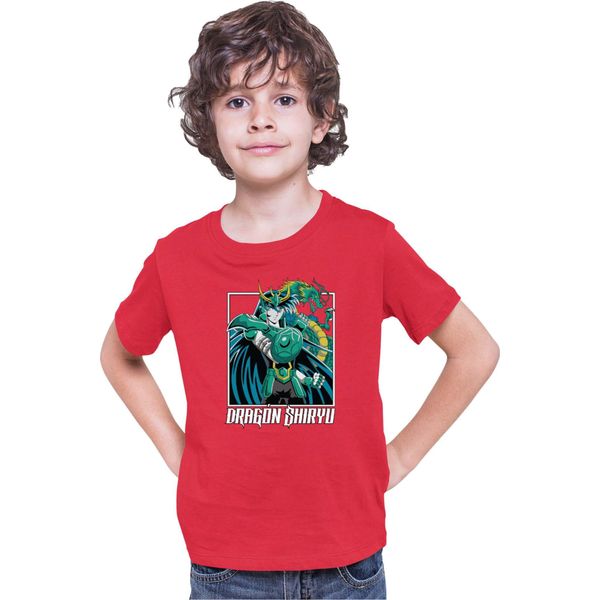 Maglietta Per Bambini Japan Anime Manga Saint Anime Seiya Dragon Shiryu Dragon Shiryu, 9-11 Jahr - 140 , Rouge-image