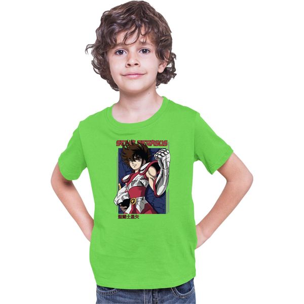 Maglietta Per Bambini Japan Anime Manga Saint Anime Seiya Pegasus Seiya 04 Pegasus Seiya, 9-11 Jahr - 140 , Lime-image