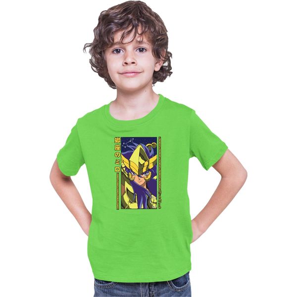 Maglietta Per Bambini Japan Anime Manga Saint Anime Seiya Scorpio Scorpio, 7-8 Jahr - 128 , Lime-image
