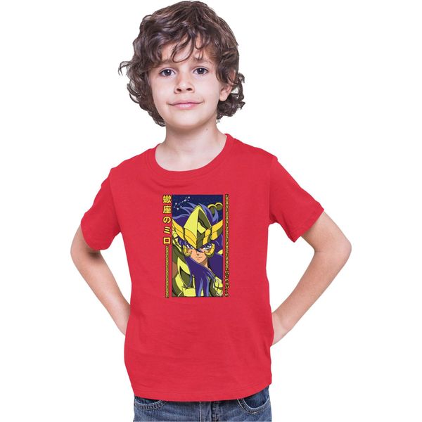 Maglietta Per Bambini Japan Anime Manga Saint Anime Seiya Scorpio Scorpio, 5-6 Jahr - 116 , Rouge-image