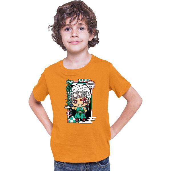 Maglietta Per Bambini Demon Anime Slayer Kimetsu No Yaiba Chibi Tengen Uzui, 5-6 Jahr - 116 , Orange-image