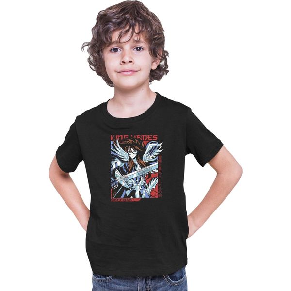 Maglietta Per Bambini Japan Anime Manga Saint Anime Seiya King Hades King Hades, 12-13 Jahr - 152 , Noir-image