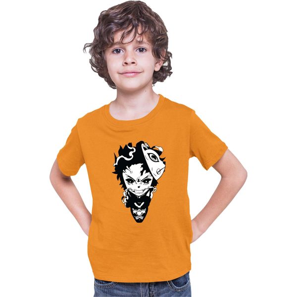 Maglietta Per Bambini Demon Anime Slayer Kimetsu No Yaiba Tanjiro Kamado 003, 7-8 Jahr - 128 , Orange-image
