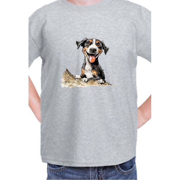 Maglietta Per Bambini Funny Dogs Breeds Entlebucher Mountain Dog Breed Dog Breed, 5-6 Jahr - 116 , Gris-image