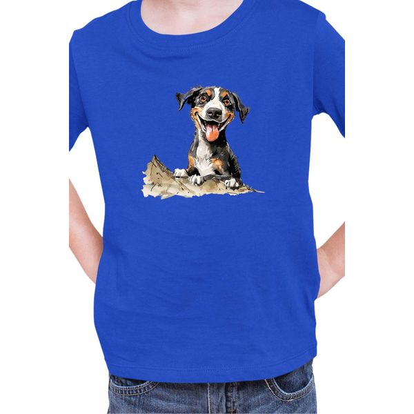 Maglietta Per Bambini Funny Dogs Breeds Entlebucher Mountain Dog Breed Dog Breed, 5-6 Jahr - 116 , Bleu-image