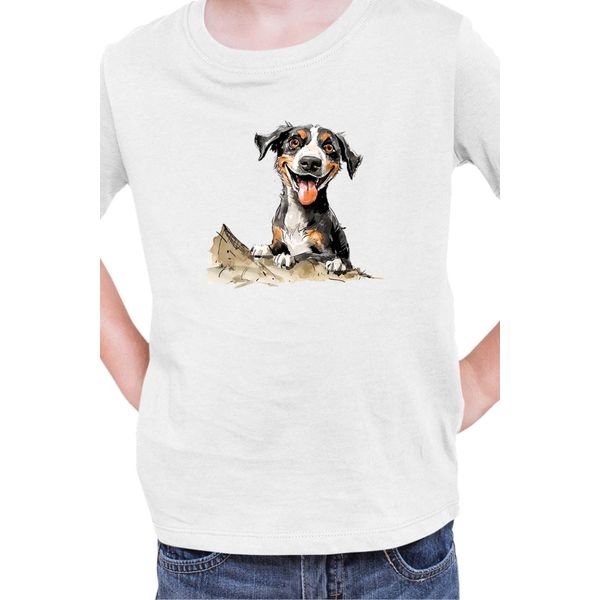Maglietta Per Bambini Funny Dogs Breeds Entlebucher Mountain Dog Breed Dog Breed, 5-6 Jahr - 116 , Blanc-image