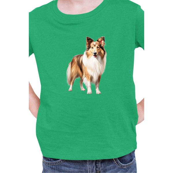 Maglietta Per Bambini Dogs Breeds Australian Shepherd Dog Breed 006, 12-13 Jahr - 152 , Vert-image