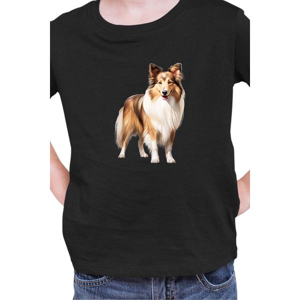 Maglietta Per Bambini Dogs Breeds Australian Shepherd Dog Breed 006, 12-13 Jahr - 152 , Noir-image