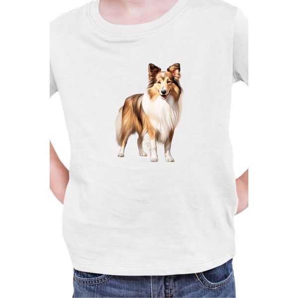 Maglietta Per Bambini Dogs Breeds Australian Shepherd Dog Breed 006, 12-13 Jahr - 152 , Blanc-image