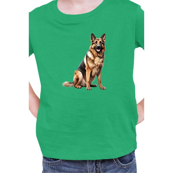 Maglietta Per Bambini Dogs Breeds German Shepherd Dog Breed 006, 12-13 Jahr - 152 , Vert-image