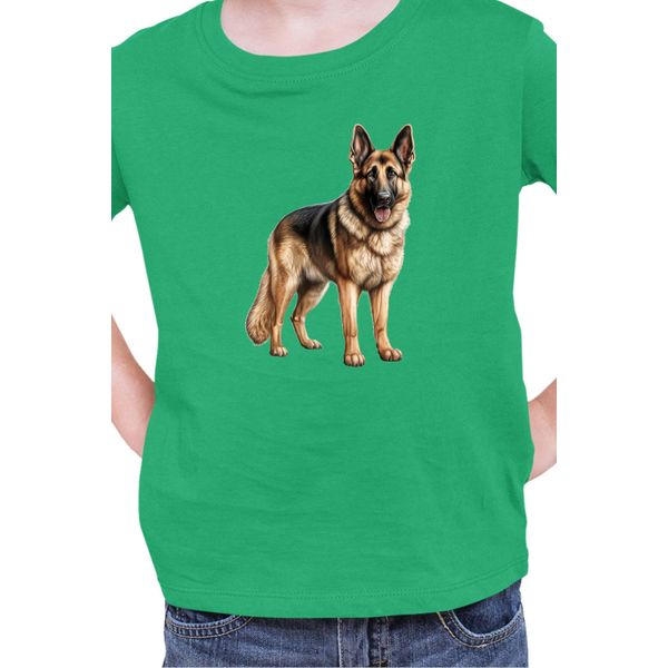 Maglietta Per Bambini Dogs Breeds German Shepherd Dog Breed 005, 12-13 Jahr - 152 , Vert-image