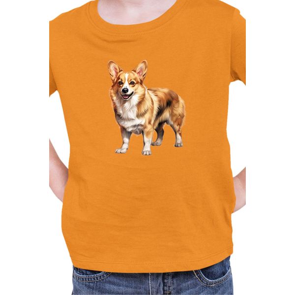 Maglietta Per Bambini Dogs Breeds Pembroke Welsh Corgi Dog Breed 005, 9-11 Jahr - 140 , Orange-image