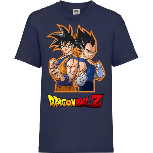 Maglietta Per Bambini Dragon Anime Manga Ball Z 01 Goku Vegeta, 9-11 Jahr - 140 , Bleu Foncé-image