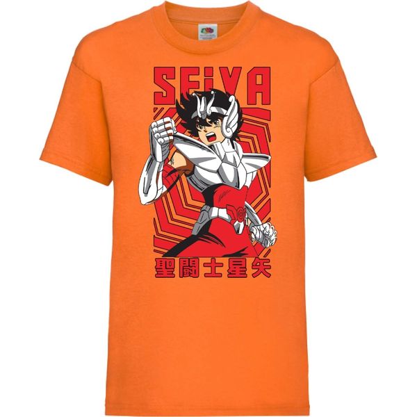 Maglietta Per Bambini Saint Anime Seiya Pegasus 02 Saint Seiya, 12-13 Jahr - 152 , Orange-image
