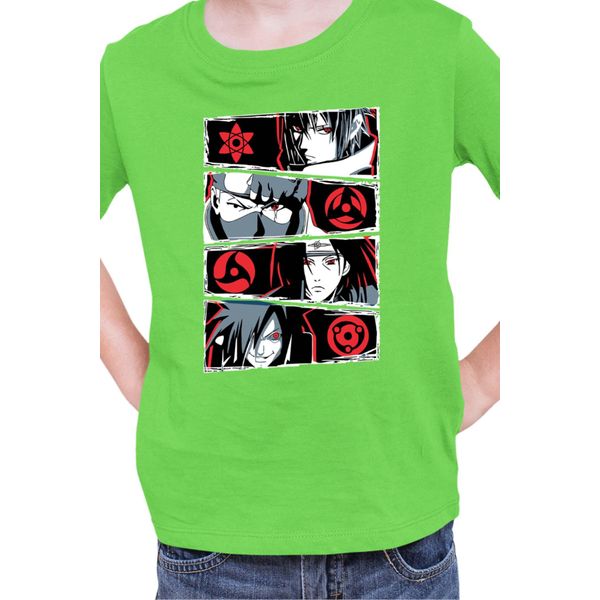 Maglietta Per Bambini Naruto Sharingan Users, 3-4 Jahr - 104 , Lime-image