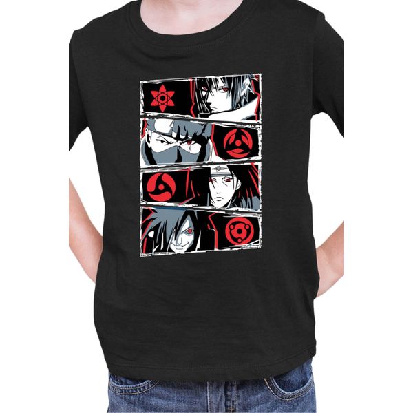 Maglietta Per Bambini Naruto Sharingan Users, 3-4 Jahr - 104 , Noir-image