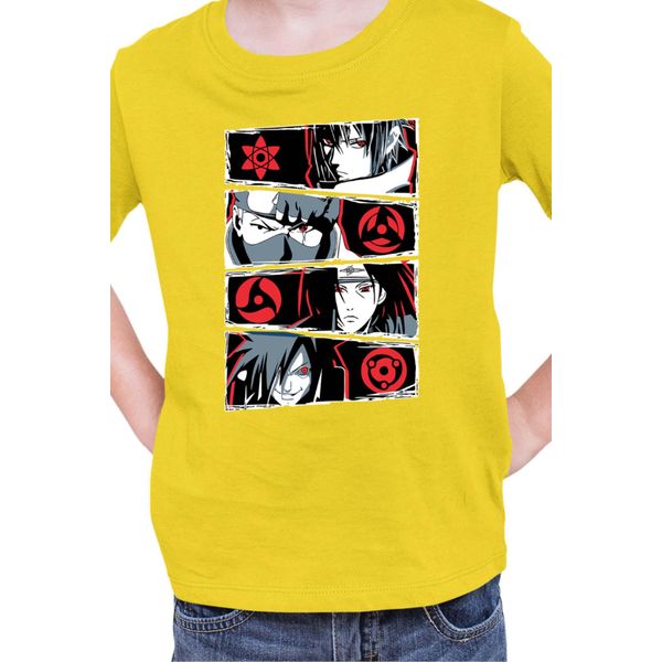 Maglietta Per Bambini Naruto Sharingan Users, 3-4 Jahr - 104 , Jaune-image