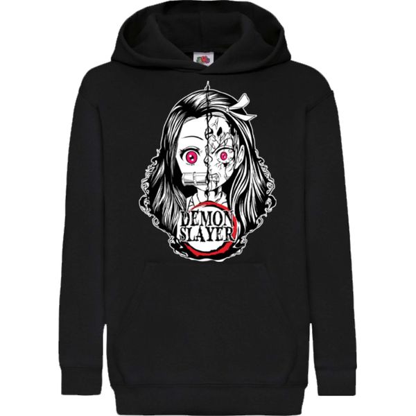 Felpe Con Cappuccio Per Bambini Demon Anime Slayer Nezuko Kamado 003, 12-13 Jahr - 152 / Noir-image