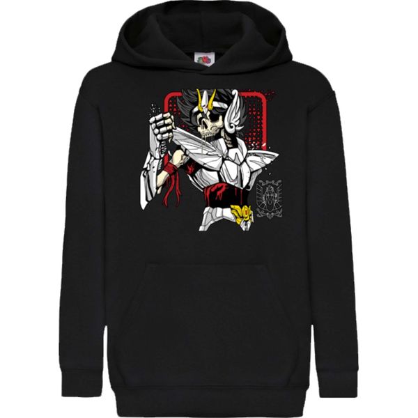 Felpe Con Cappuccio Per Bambini Japan Anime Manga Saint Anime Seiya Logo Seiya Mark, 7-8 Jahr - 128 / Noir-image