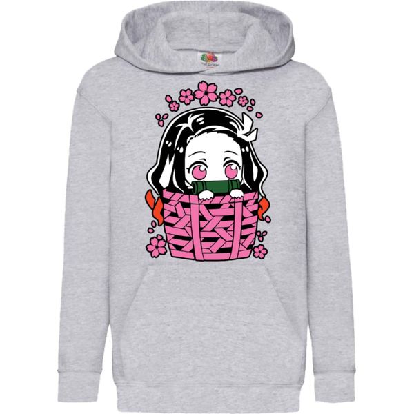 Felpe Con Cappuccio Per Bambini Anime Manga Demon Anime Slayer Nezuko Kamado 06, 12-13 Jahr - 152 / Gris-image