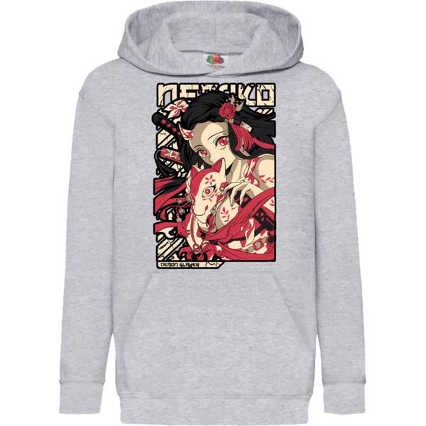 Felpe Con Cappuccio Per Bambini Anime Manga Demon Anime Slayer Nezuko Kamado 04 Nezuko Demon, 12-13 Jahr - 152 / Gris-image