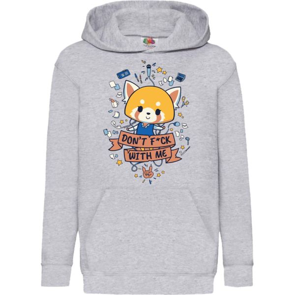Felpe Con Cappuccio Per Bambini Aggretsuko 01, 12-13 Jahr - 152 / Gris-image