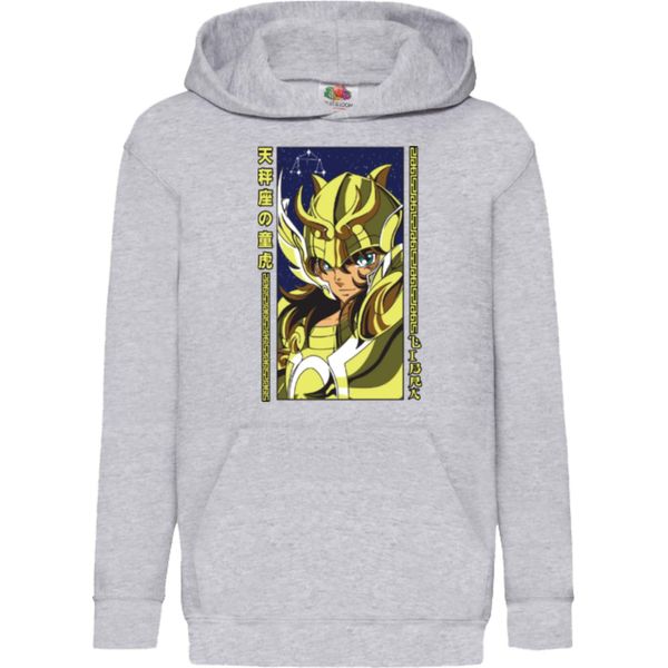 Felpe Con Cappuccio Per Bambini Japan Anime Manga Saint Anime Seiya Logo Seiya Mark, 5-6 Jahr - 116 / Gris-image