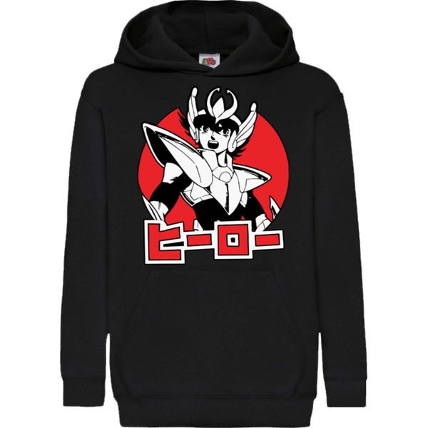Felpe Con Cappuccio Per Bambini Saint Anime Seiya Pegasus 01, 7-8 Jahr - 128 / Noir-image