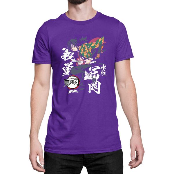 Maglietta Da Uomo Demon Anime Slayer Kimetsu No Yaiba Giyu Tomioka 02, Man 2XL , Lilas-image