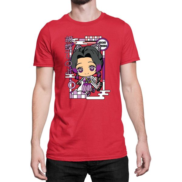 Maglietta Da Uomo Demon Anime Slayer Kimetsu No Yaiba Chibi Kocho Shinobu, Man Xl , Rouge-image
