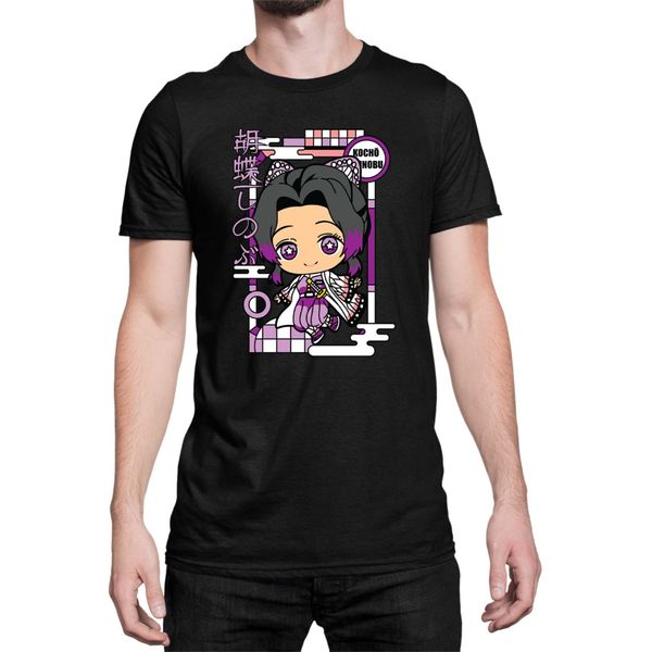 Maglietta Da Uomo Demon Anime Slayer Kimetsu No Yaiba Chibi Kocho Shinobu, Man M , Noir-image