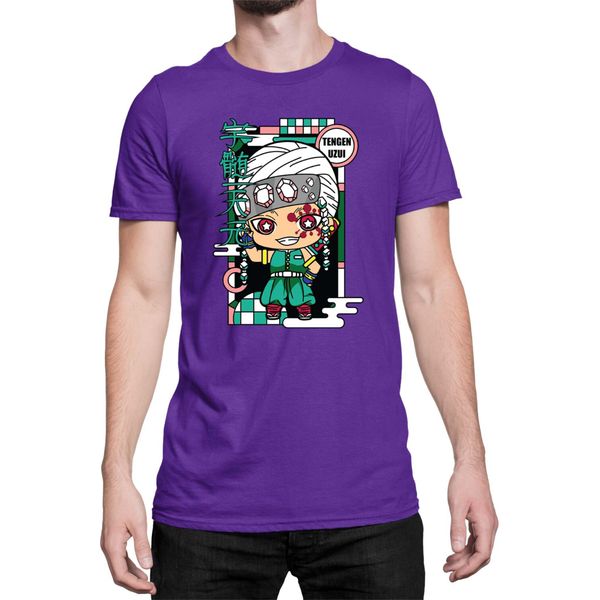 Maglietta Da Uomo Demon Anime Slayer Kimetsu No Yaiba Chibi Tengen Uzui, Man 3XL , Lilas-image