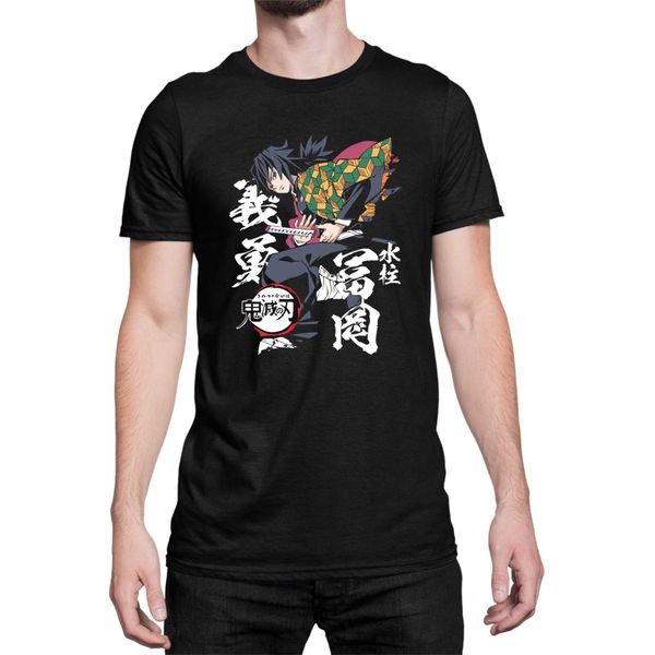 Maglietta Da Uomo Demon Anime Slayer Kimetsu No Yaiba Giyu Tomioka 02, Man 2XL , Noir-image