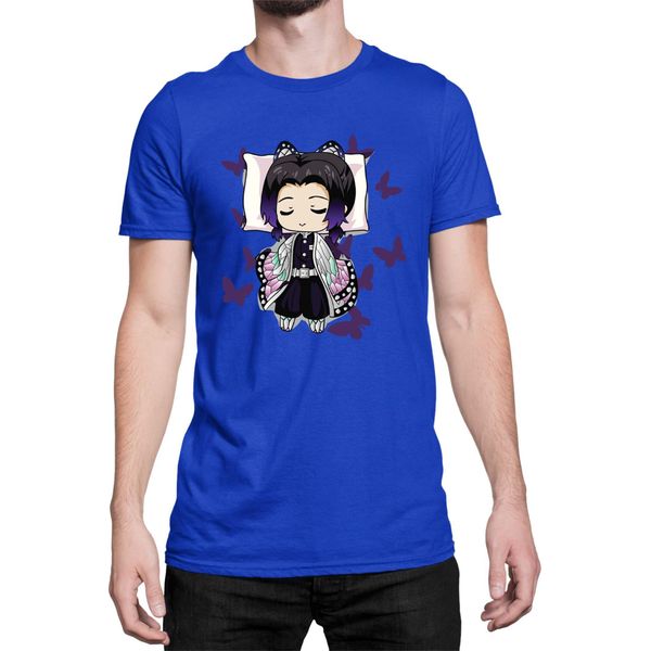 Maglietta Da Uomo Demon Anime Slayer Kimetsu No Yaiba Shinobu Kocho Sleeping, Man 2XL , Bleu-image