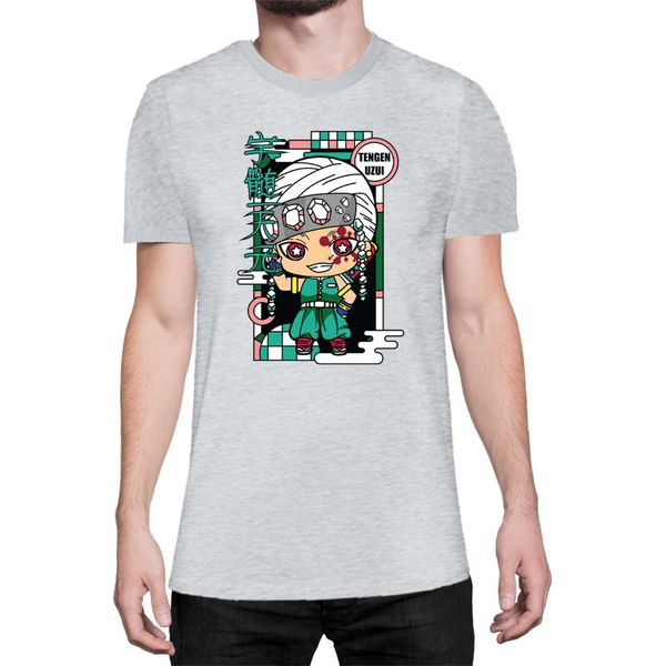Maglietta Da Uomo Demon Anime Slayer Kimetsu No Yaiba Chibi Tengen Uzui, Man L , Gris-image